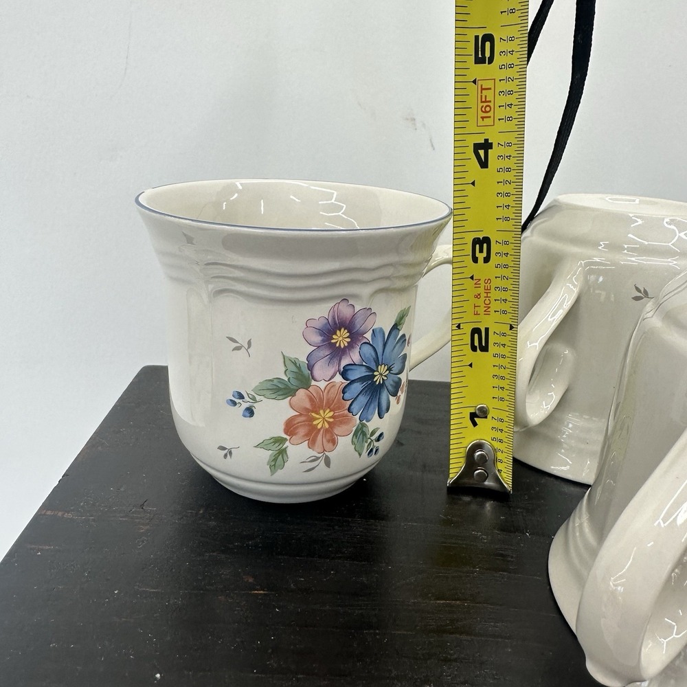 Lot Of 6 JMP Marketing Stoneware Coffee Tea Cup Provincial Bouquet Cottagecore - Picture 11 of 12